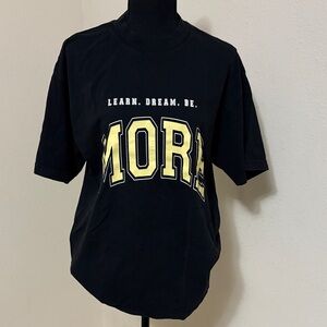 Alphalete Black Tee with Gold Lettering